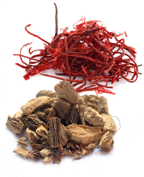saffron and gentian